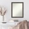 Amanti Art Non-Beveled Wood Wall Mirror, Hardwood Chocolate Narrow Frame